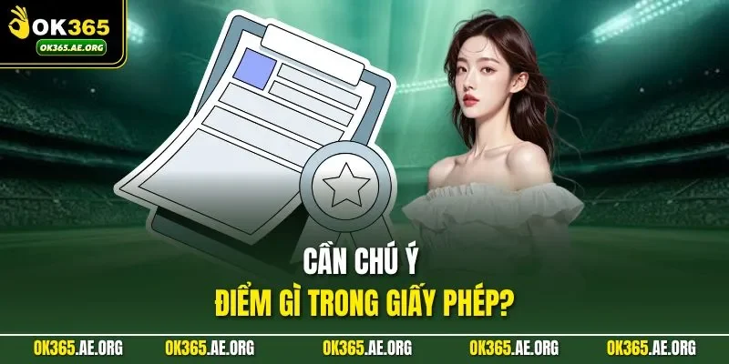 Giấy Phép Hoạt Động Ok365 2 Cần chú ý điểm gì trong giấy phép?